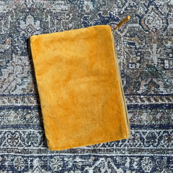 NEW Sezane Velvet Pouch - Ochre - Picture 2 of 5